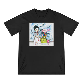 AXOLOTL X FRIDA HAND DRAWN INSPIREDBY FRIDA KAHLO WITH AXOLOTLS - 100% ORGANIC T SHIRT - ouraxo