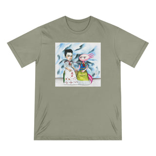 AXOLOTL X FRIDA HAND DRAWN INSPIREDBY FRIDA KAHLO WITH AXOLOTLS - 100% ORGANIC T SHIRT - ouraxo