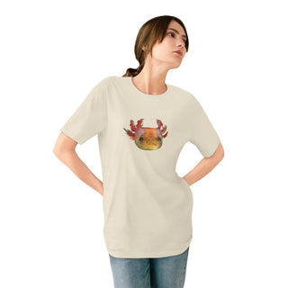 ourAXO sustainable tee, model wearing off-white