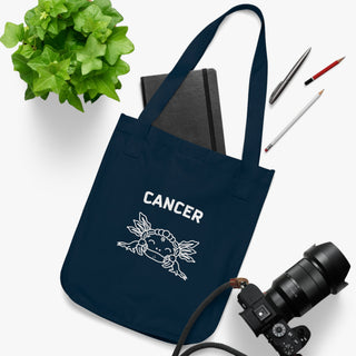 "CANCER SIGN" TOTE BAG FROM ZODIAC COLLECTION - 100% CERTIFIED ORGANIC COTTON CANVAS - ouraxo
