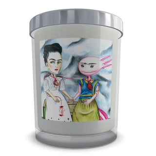 CANDLE 100% SUSTAINABLE/100%VEGAN. INSPIRED BY FRIDA KAHLO. HAND DRAWN. - ouraxo