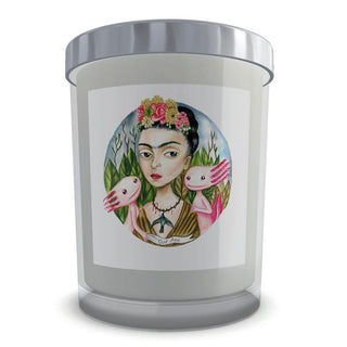 CANDLE 100% SUSTAINABLE/100%VEGAN. INSPIRED BY FRIDA KAHLO. HAND DRAWN. - ouraxo