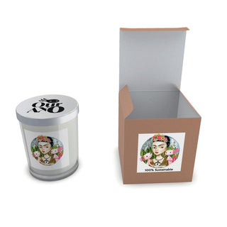 CANDLE 100% SUSTAINABLE/100%VEGAN. INSPIRED BY FRIDA KAHLO. HAND DRAWN. - ouraxo