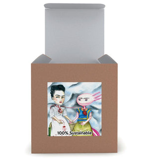 CANDLE 100% SUSTAINABLE/100%VEGAN. INSPIRED BY FRIDA KAHLO. HAND DRAWN. - ouraxo