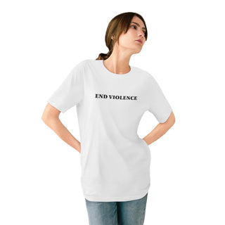 "END VIOLENCE" T - SHIRT: 100% CERTIFIED ORGANIC COTTON - ouraxo