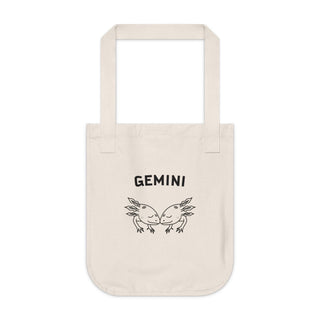"GEMINI SIGN" TOTE BAG FROM ZODIAC COLLECTION - 100% CERTIFIED ORGANIC COTTON CANVAS - ouraxo