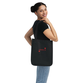 "LOVE U" TOTE BAG ORGANIC COTTON CANVAS - ouraxo