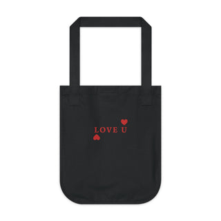 "LOVE U" TOTE BAG ORGANIC COTTON CANVAS - ouraxo