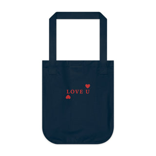 "LOVE U" TOTE BAG ORGANIC COTTON CANVAS - ouraxo