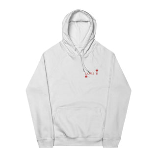 LOVE U Unisex Eco Raglan Hoodie (Embroidery) - ouraxo