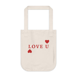 Organic Canvas Tote Bag - Love U Design - ouraxo