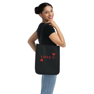 Organic Canvas Tote Bag - Love U Design - ouraxo