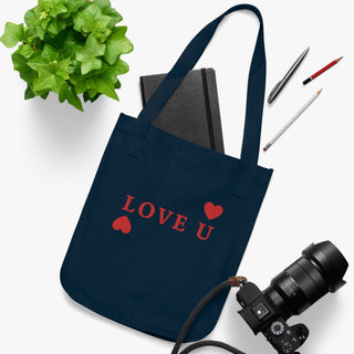 Organic Canvas Tote Bag - Love U Design - ouraxo