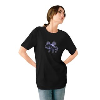 Organic T-shirt - Axolotlastrology Fantasy Constellation Blue - ouraxo