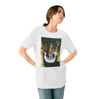 ourAXO x Artist collection hand drawn by our in - house artist inspired by Leonora Carrington - 100% organic t-shirt