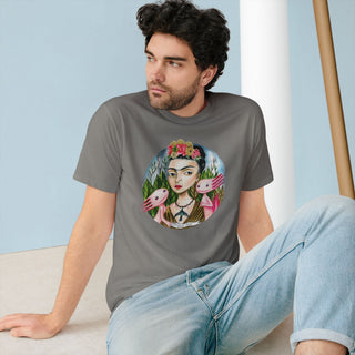 ourAXO X Artist hand drawn by our in - house artist inspired by Frida Kahlo - 100% organic t-shirt. - ouraxo