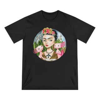 ourAXO X Artist hand drawn by our in - house artist inspired by Frida Kahlo - 100% organic t-shirt. - ouraxo