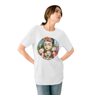 ourAXO X Artist hand drawn by our in - house artist inspired by Frida Kahlo - 100% organic t-shirt. - ouraxo