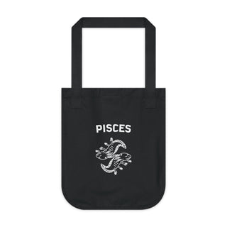 "PISCES SIGN" TOTE BAG FROM ZODIAC COLLECTION - 100% CERTIFIED ORGANIC COTTON CANVAS - ouraxo