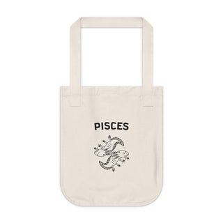 "PISCES SIGN" TOTE BAG FROM ZODIAC COLLECTION - 100% CERTIFIED ORGANIC COTTON CANVAS - ouraxo