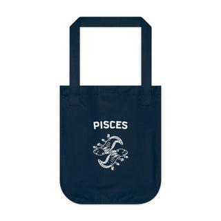 "PISCES SIGN" TOTE BAG FROM ZODIAC COLLECTION - 100% CERTIFIED ORGANIC COTTON CANVAS - ouraxo