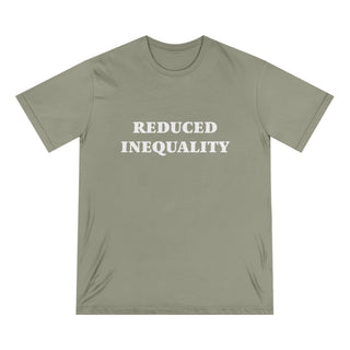 "REDUCE INEQUALITY" CAUSE T - SHIRT: 100% CERTIFIED ORGANIC COTTON - ouraxo