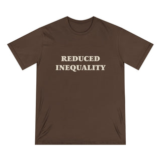 "REDUCE INEQUALITY" CAUSE T - SHIRT: 100% CERTIFIED ORGANIC COTTON - ouraxo