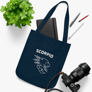 "SCORPIO SIGN" TOTE BAG FROM ZODIAC COLLECTION - 100% CERTIFIED ORGANIC COTTON CANVAS - ouraxo