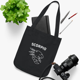 "SCORPIO SIGN" TOTE BAG FROM ZODIAC COLLECTION - 100% CERTIFIED ORGANIC COTTON CANVAS - ouraxo