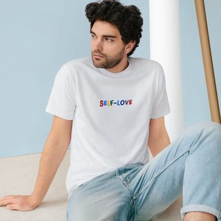 "SELF - LOVE" MULTI - COLOR ORGANIC COTTON T SHIRT - ouraxo