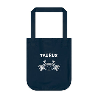 "TAURUS SIGN" TOTE BAG FROM ZODIAC COLLECTION - 100% CERTIFIED ORGANIC COTTON CANVAS - ouraxo