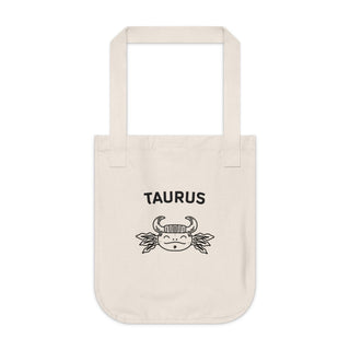 "TAURUS SIGN" TOTE BAG FROM ZODIAC COLLECTION - 100% CERTIFIED ORGANIC COTTON CANVAS - ouraxo