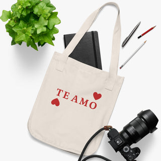 "TE AMO" TOTE BAG ORGANIC COTTON CANVAS - ouraxo