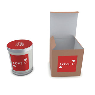 VALENTINES "LOVE U" - 100% VEGAN WAX & RECYCLED GLASS - ouraxo