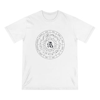 Zodiac Wheel T Shirt | Organic Cotton | Sustainable Axolotl Apparel - ouraxo