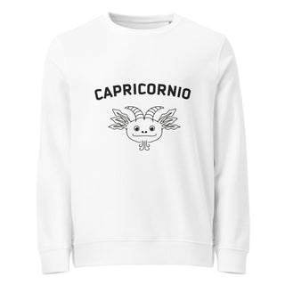 Zodiac wheel with fleece crew & Capricorn sign. 100% sustainable. Have fun with astrology personality traits. - ouraxo