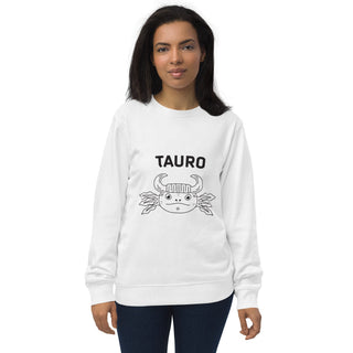 Zodiac wheel with fleece crew & Taurus sign. 100% sustainable. Have fun with astrology personality traits. - ouraxo