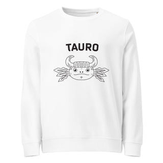 Zodiac wheel with fleece crew & Taurus sign. 100% sustainable. Have fun with astrology personality traits. - ouraxo